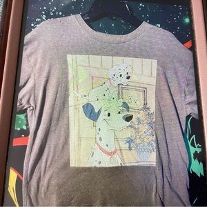 Disney 101 DALMATIONS Pongo Women’s tee shirt gray white cream Size XS Classic